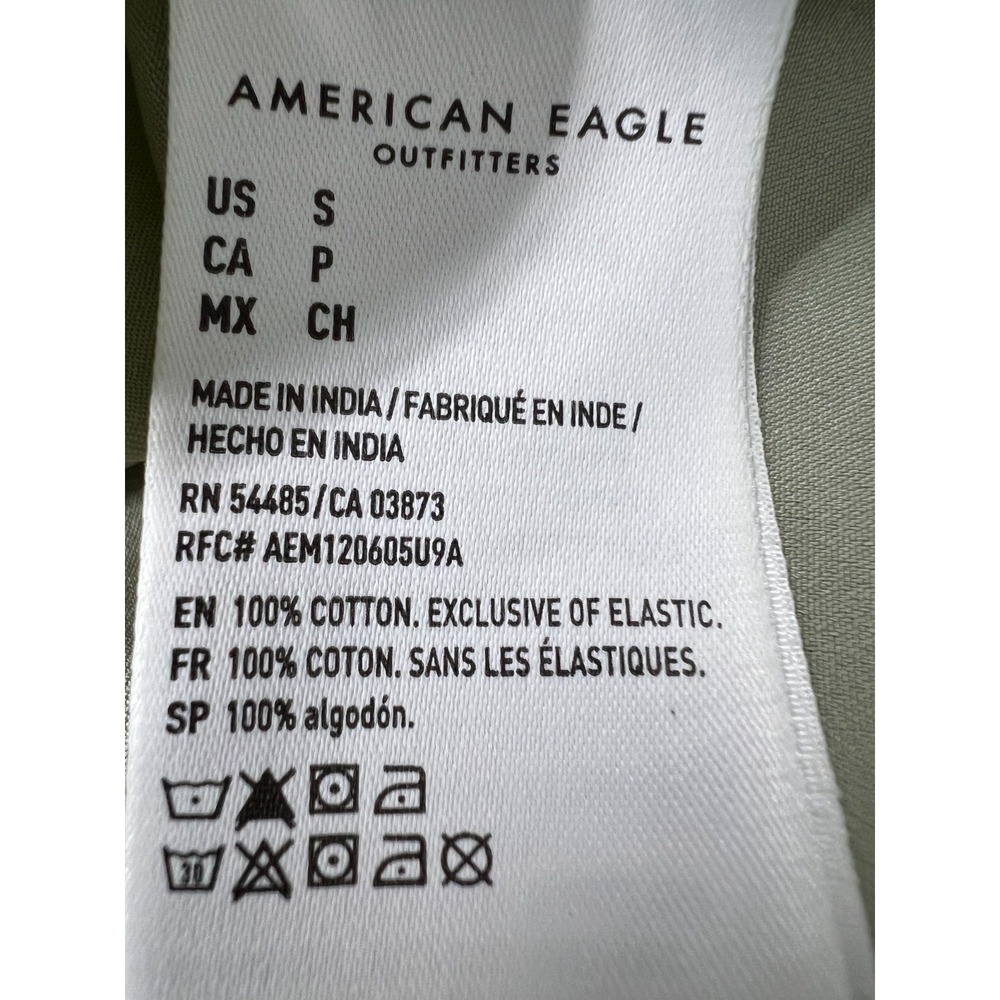 American Eagle babydoll dress sz S sage green cottage coquette core peasant boho - Picture 10 of 11